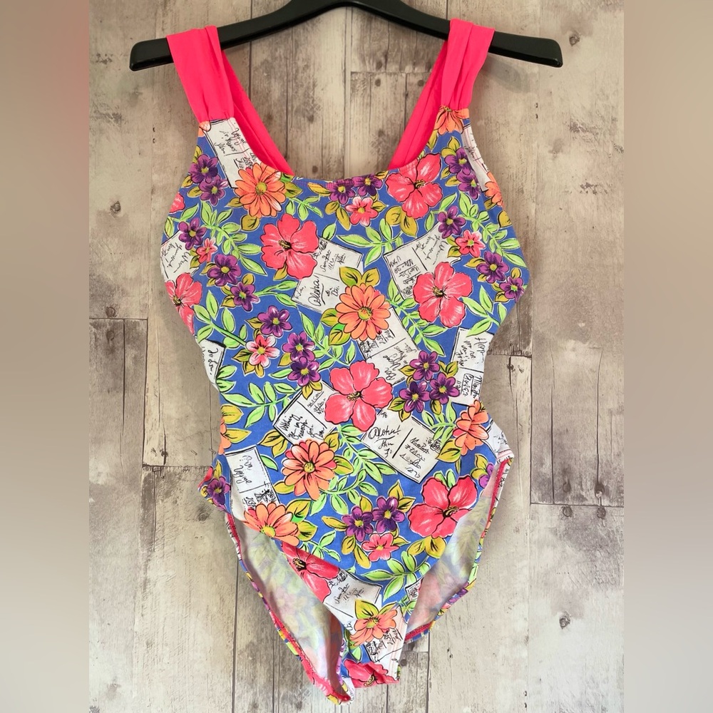 Gitano Pink and Blue One Piece Swimsuit